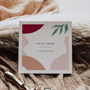 Modern abstract shapes contemporary square business card