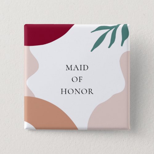 Modern abstract shapes contemporary wedding button