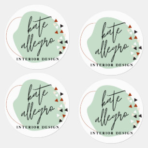 Modern Abstract Shapes Custom Made Company Logo Labels