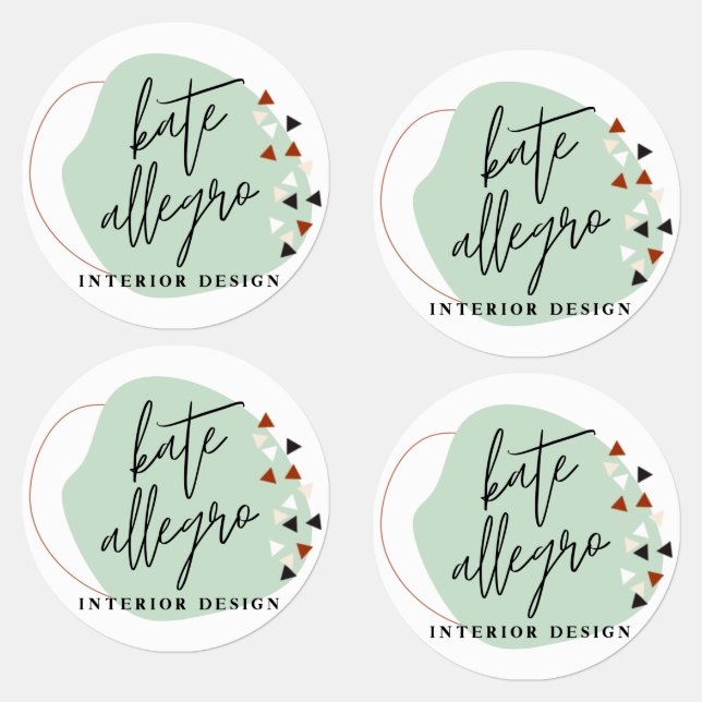 Modern Abstract Shapes Custom Made Company Logo Labels (Group)
