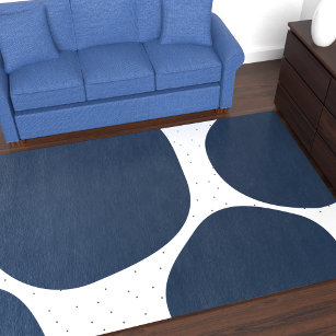 Modern Abstract Shapes Dot Pattern Contemporary  Rug