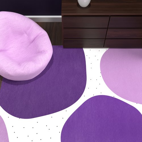 Modern Abstract Shapes Dot Pattern Contemporary Rug