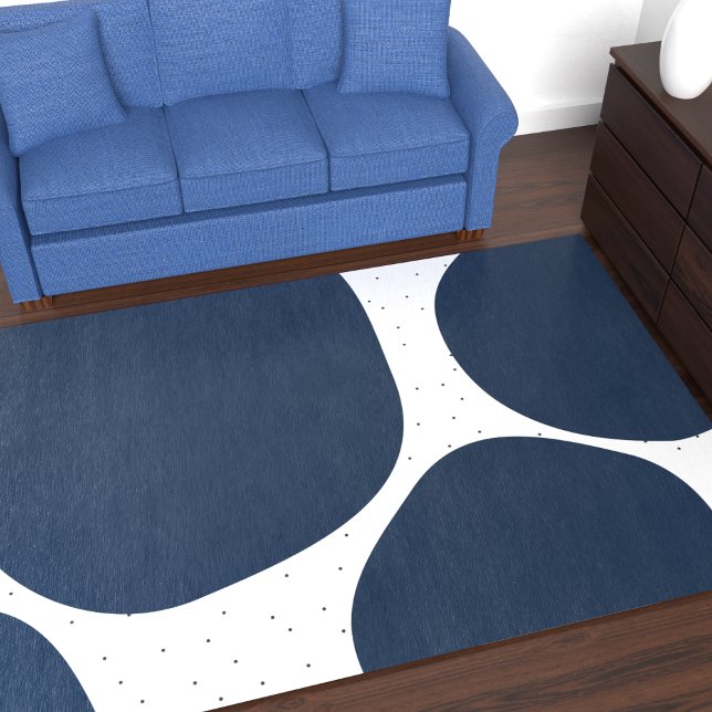 Modern Abstract Shapes Dot Pattern Contemporary  Rug (Get this abstract rug for your home decor.)
