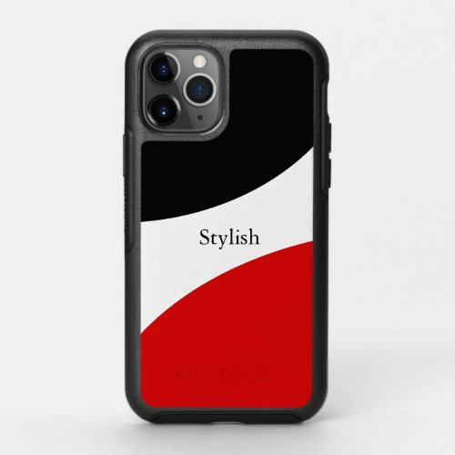 Modern Abstract Shapes in Black Red White OtterBox Symmetry iPhone 11 Pro Case