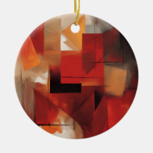 Modern Abstract Shapes Painting Colorful Art Ceramic Ornament