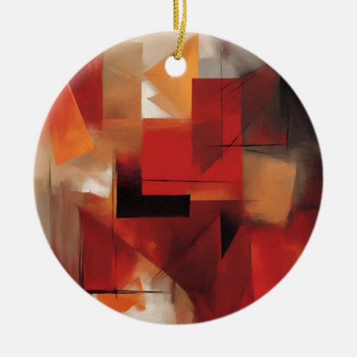 Modern Abstract Shapes Painting Colorful Art Ceramic Ornament