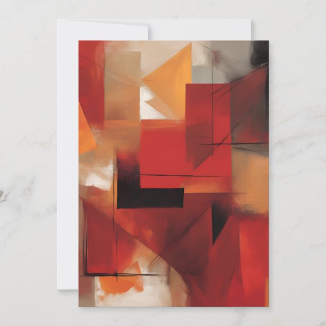 Modern Abstract Shapes Painting Colorful Art Holiday Card (Front)