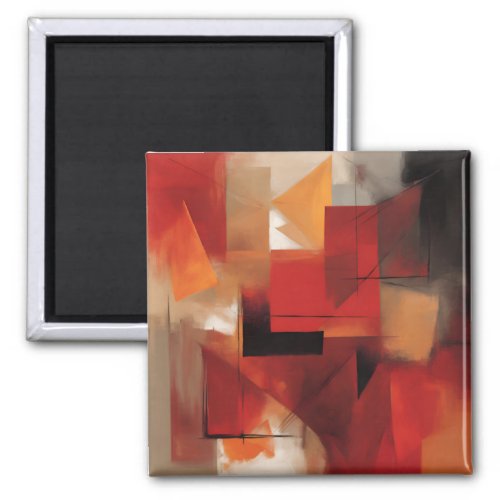 Modern Abstract Shapes Painting Colorful Art Magnet