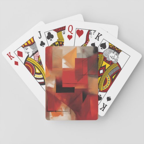 Modern Abstract Shapes Painting Colorful Art Poker Cards