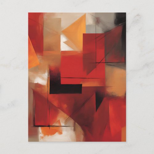 Modern Abstract Shapes Painting Colorful Art Postcard