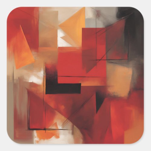 Modern Abstract Shapes Painting Colorful Art Square Sticker