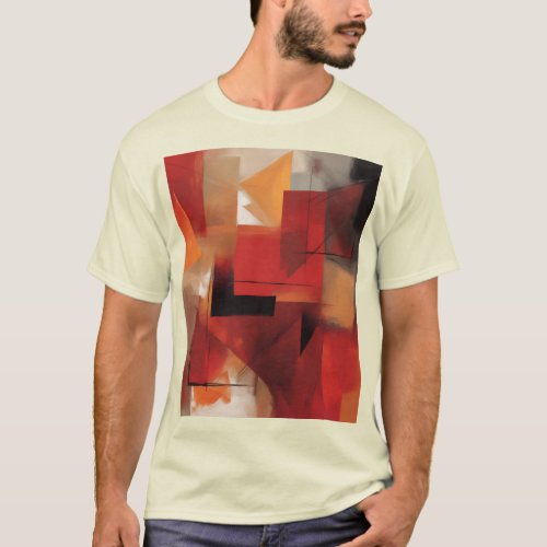 Modern Abstract Shapes Painting Colorful Art T_Shirt