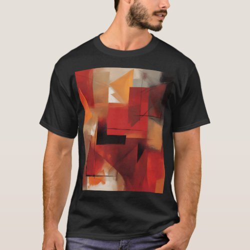 Modern Abstract Shapes Painting Colorful Art T_Shirt