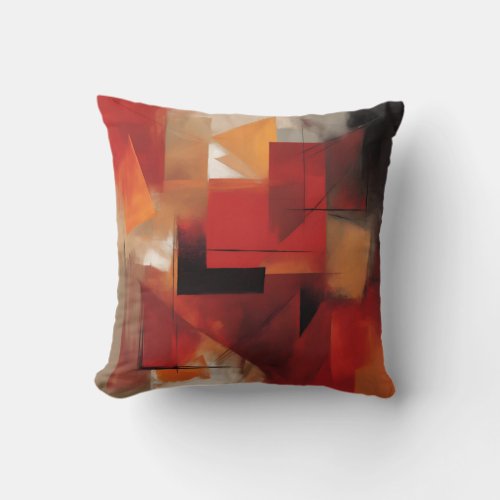 Modern Abstract Shapes Painting Colorful Art Throw Pillow