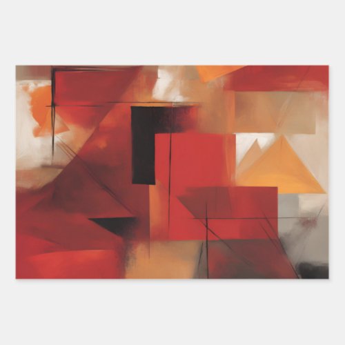 Modern Abstract Shapes Painting Colorful Art Wrapping Paper Sheets