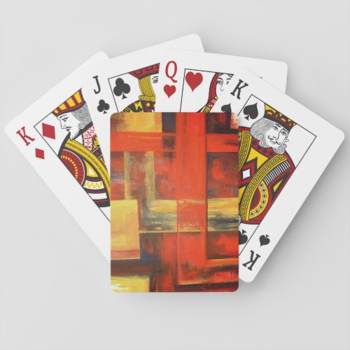 Modern Abstract Shapes Painting  Poker Cards