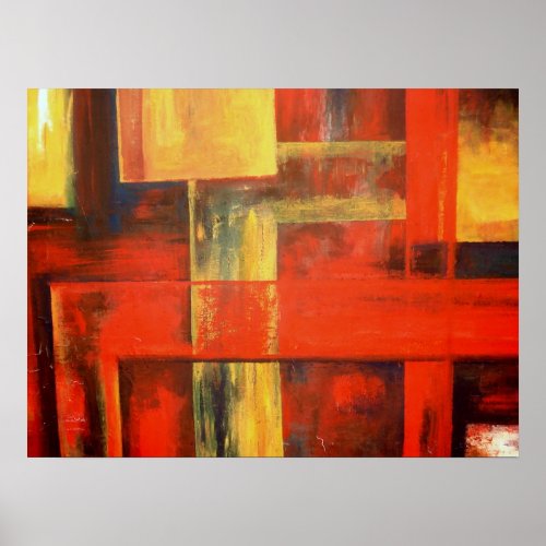 Modern Abstract Shapes Painting Poster Print