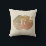 Modern Abstract Shapes Script Monogram  Throw Pillow<br><div class="desc">Design features abstract shapes in rose gold,  terra cotta,  and blush with a dash of faux glitter,  and a whimsical script  Easily customize with monogram initials of choice.  Excellent gift idea for yourself and others.</div>