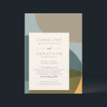 Modern Abstract Shapes Teal Taupe Chic Wedding Invitation<br><div class="desc">Modern Abstract Shapes Teal Taupe Chic Wedding Invitation</div>