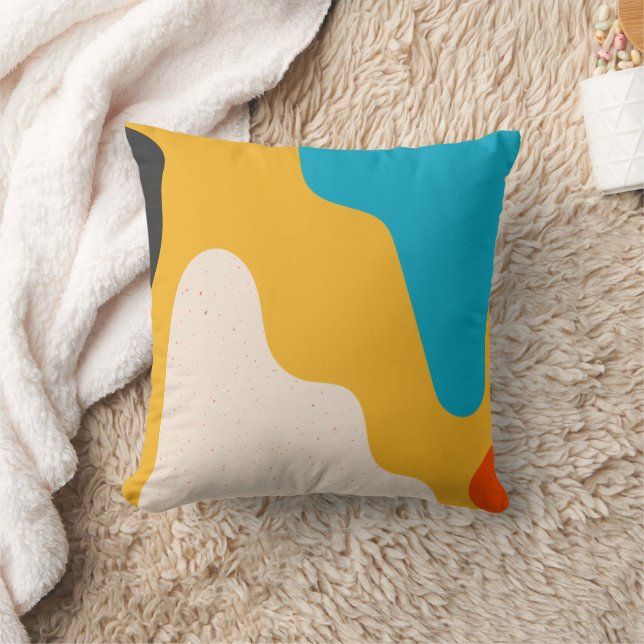 Modern Abstract Shapes Throw Pillow (Blanket)
