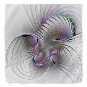 Modern Abstract Shy Fantasy Figure Fractal Art Bandana
