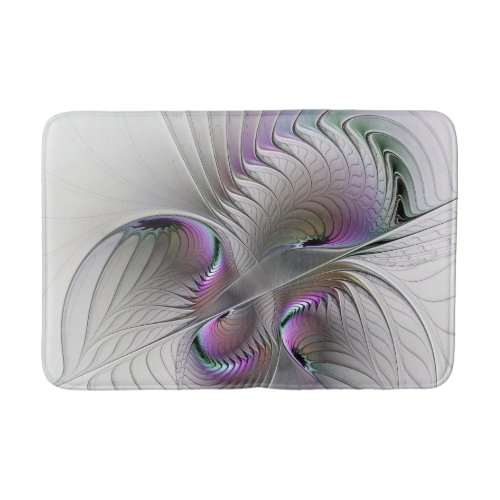 Modern Abstract Shy Fantasy Figure Fractal Art Bath Mat