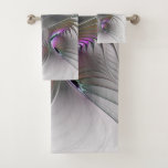 Modern Abstract Shy Fantasy Figure Fractal Art Bath Towel Set