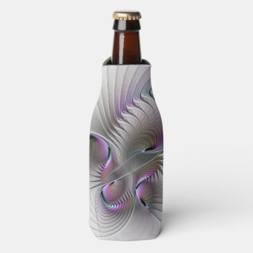 Modern Abstract Shy Fantasy Figure Fractal Art Bottle Cooler