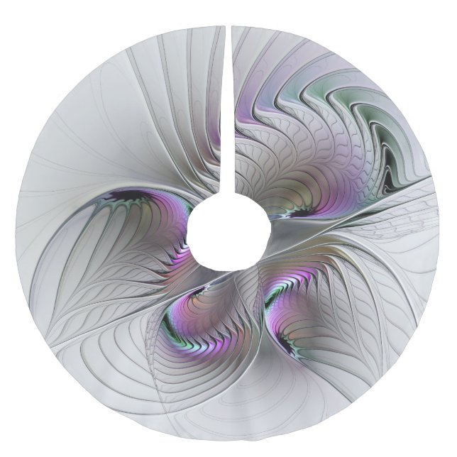 Modern Abstract Shy Fantasy Figure Fractal Art Brushed Polyester Tree Skirt (Front)