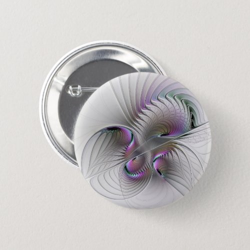 Modern Abstract Shy Fantasy Figure Fractal Art Button