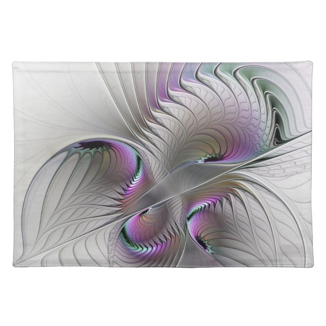 Modern Abstract Shy Fantasy Figure Fractal Art Cloth Placemat (Front)
