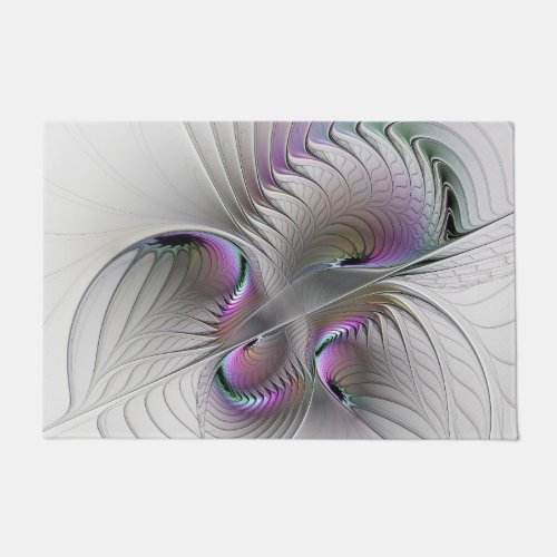 Modern Abstract Shy Fantasy Figure Fractal Art Doormat