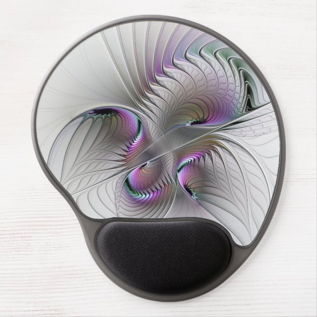Modern Abstract Shy Fantasy Figure Fractal Art Gel Mouse Pad (Front)