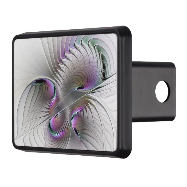 Modern Abstract Shy Fantasy Figure Fractal Art Hitch Cover (Left)