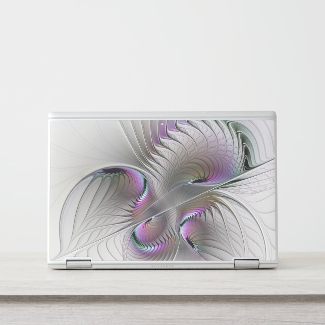 Modern Abstract Shy Fantasy Figure Fractal Art HP Laptop Skin (Front)