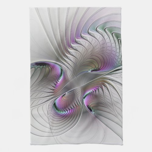 Modern Abstract Shy Fantasy Figure Fractal Art Kitchen Towel