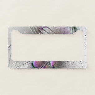 Modern Abstract Shy Fantasy Figure Fractal Art License Plate Frame