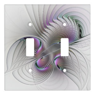 Modern Abstract Shy Fantasy Figure Fractal Art Light Switch Cover
