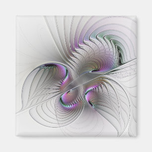 Modern Abstract Shy Fantasy Figure Fractal Art Magnet
