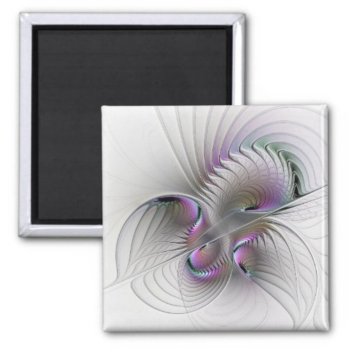 Modern Abstract Shy Fantasy Figure Fractal Art Magnet