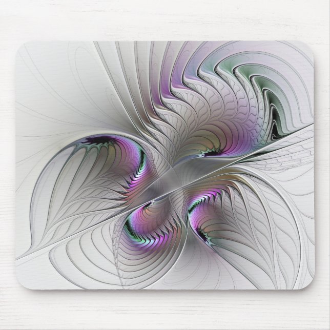 Modern Abstract Shy Fantasy Figure Fractal Art Mouse Pad (Front)