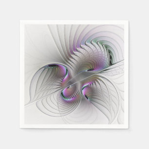 Modern Abstract Shy Fantasy Figure Fractal Art Napkins