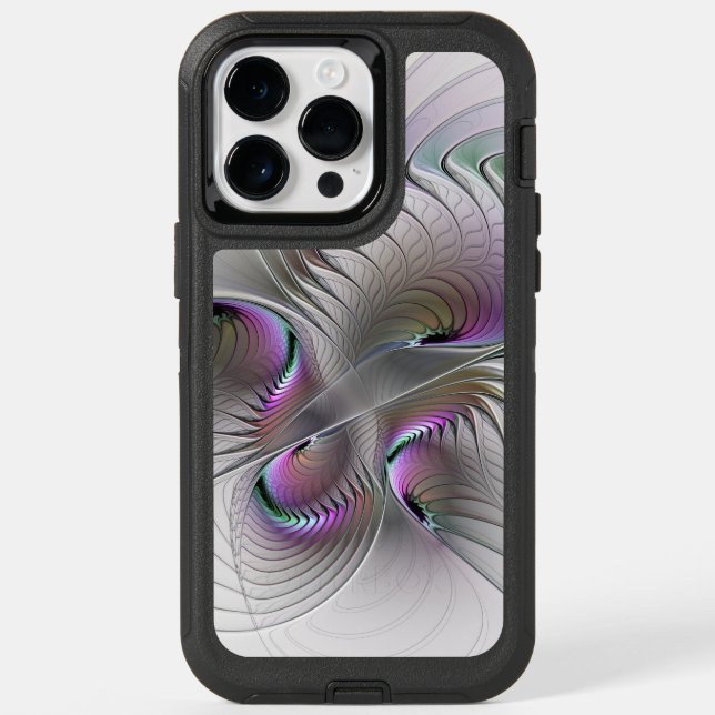 Modern Abstract Shy Fantasy Figure Fractal Art Otterbox iPhone Case (Back)