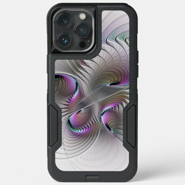 Modern Abstract Shy Fantasy Figure Fractal Art Otterbox iPhone Case (Back)