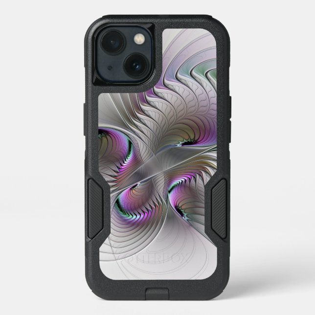 Modern Abstract Shy Fantasy Figure Fractal Art Otterbox iPhone Case (Back)