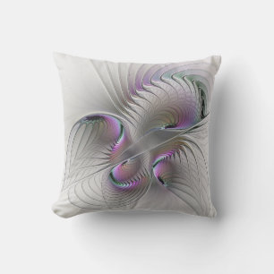 Modern Abstract Shy Fantasy Figure Fractal Art Outdoor Pillow
