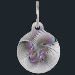 Modern Abstract Shy Fantasy Figure Fractal Art Pet ID Tag<br><div class="desc">Elegant abstract fractal art motif.
Design for your pet tag and more.</div>