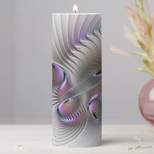 Modern Abstract Shy Fantasy Figure Fractal Art Pillar Candle