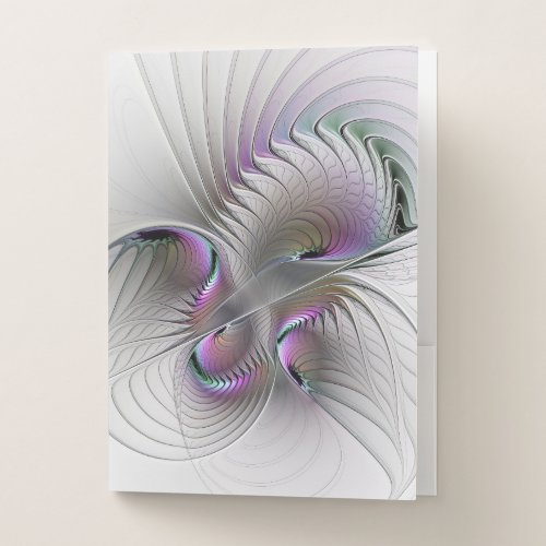 Modern Abstract Shy Fantasy Figure Fractal Art Pocket Folder