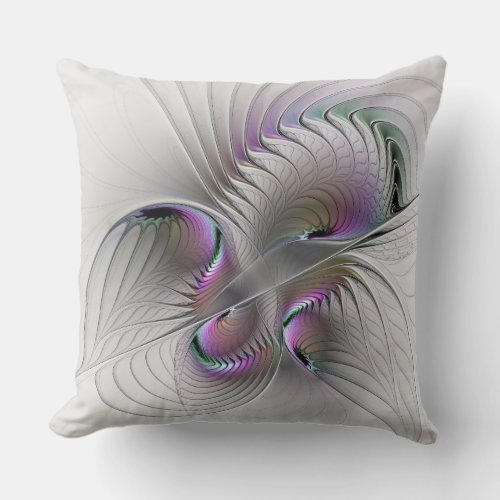 Modern Abstract Shy Fantasy Figure Fractal Art Throw Pillow